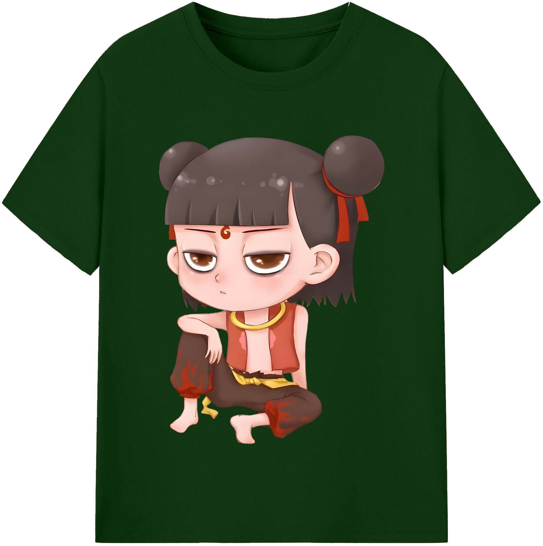 （画像用） Ne Zha 2 ナタ 魔童の大暴れ 綿100％半袖Tシャツ（フロントプリント）